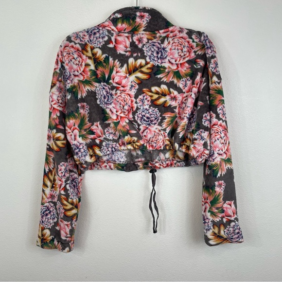Urban Outfitters Cropped Floral Fleece Half Zip Jacket - Picture 4 of 9